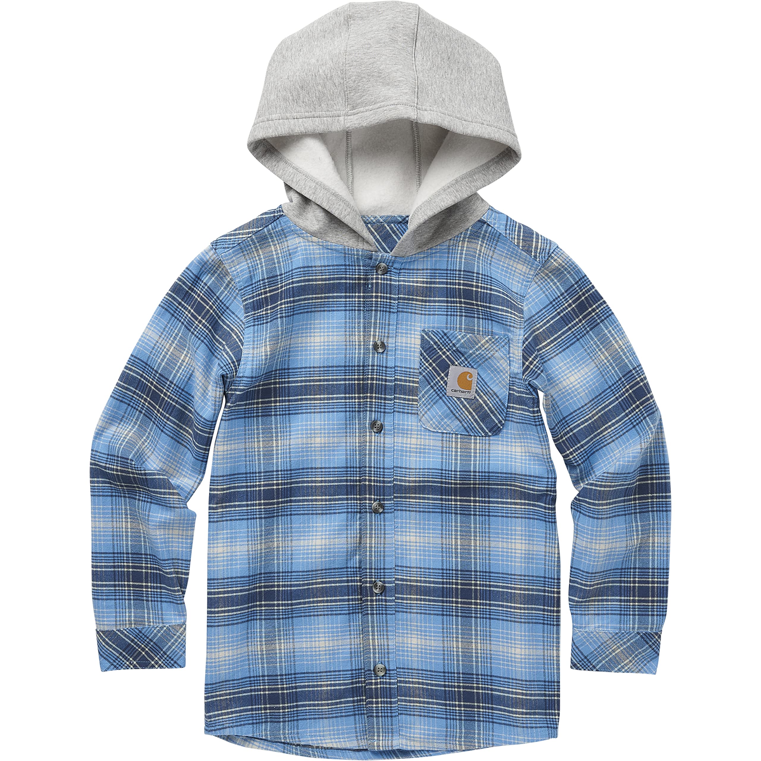 Carhartt Boys' Long-Sleeve ButtonFront Hooded Flannel Shirt